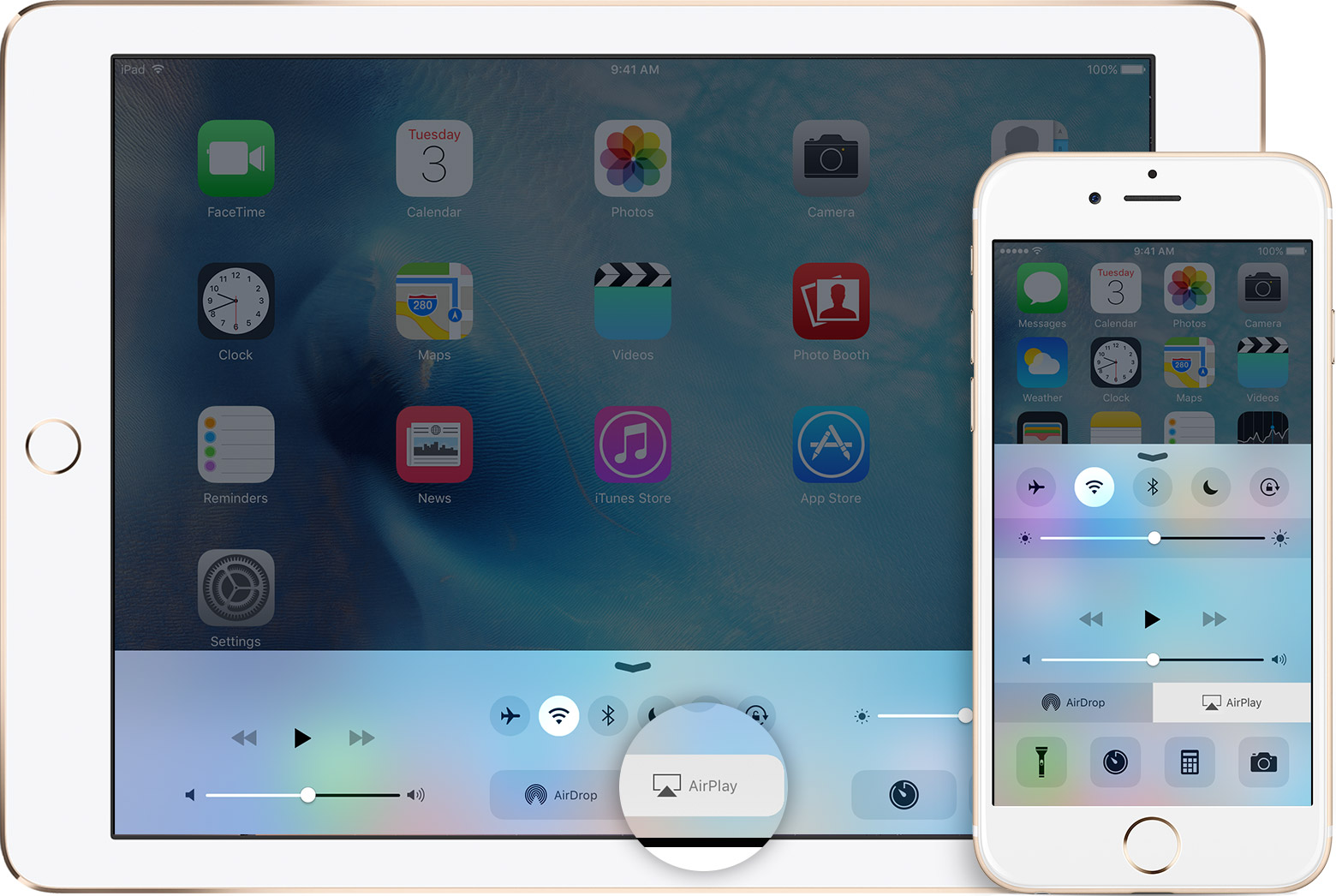 ios9 ipad iphone airplay callout