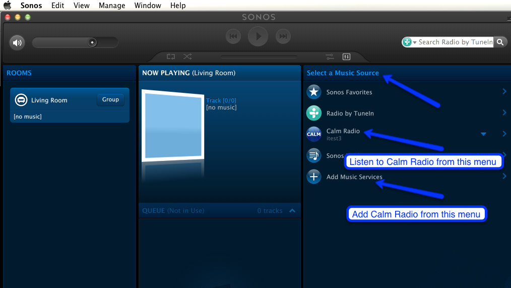 Sonos Controller Application How to install Calm Radio on Sonos